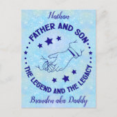 Vader en zoon De Legende en Legacy gepersonaliseer Briefkaart (Voorkant)