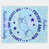 Vader en zoon De Legende en Legacy gepersonaliseer Fleece Deken (Voorkant (Horizontaal))