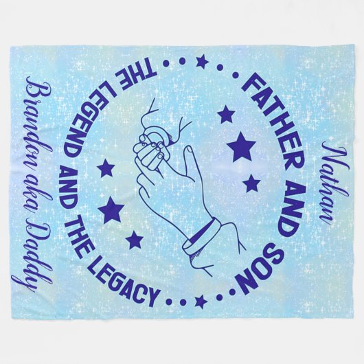 Vader en zoon De Legende en Legacy gepersonaliseer Fleece Deken (Voorkant (Horizontaal))
