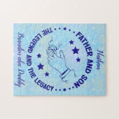 Vader en zoon De Legende en Legacy gepersonaliseer Legpuzzel (Horizontaal)