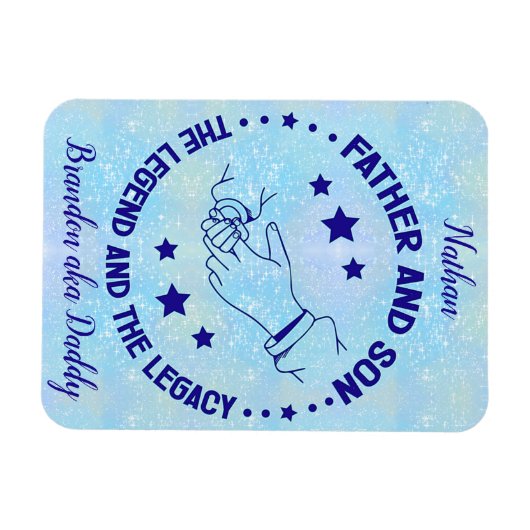 Vader en zoon De Legende en Legacy gepersonaliseer Magneet (Horizontaal)