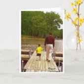 Vader en Zoon die bij het meer lopen Kaart (Gele Bloem)