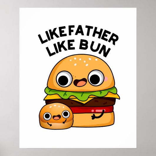 Vader en Zoon Evenbeeld Grappig Voedsel Grap  Poster (Voorkant)