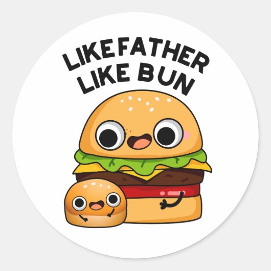 Vader en Zoon Evenbeeld Grappig Voedsel Grap Ronde Sticker (Voorkant)