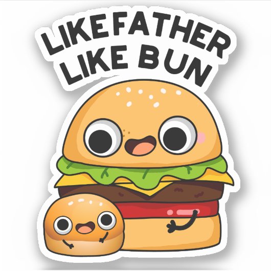 Vader en Zoon Evenbeeld Grappig Voedsel Grap Sticker (Voorkant)
