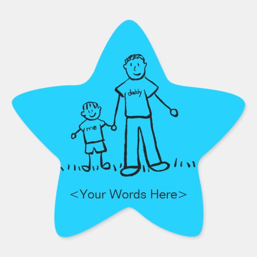 Vader- en Zoon-familiekarakter Aangepaste tekenaar Ster Sticker (Voorkant)
