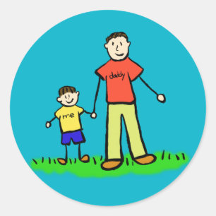 Vader en Zoon Familiekarakters Aangepaste stickers