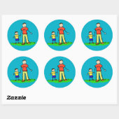 Vader en Zoon Familiekarakters Aangepaste stickers (Vel)