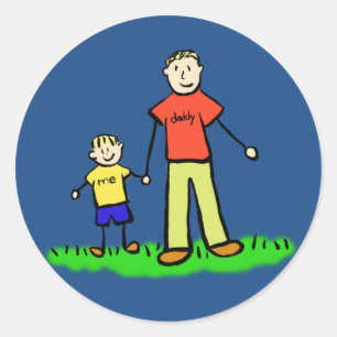 Vader en Zoon Familiekarakters Aangepaste stickers