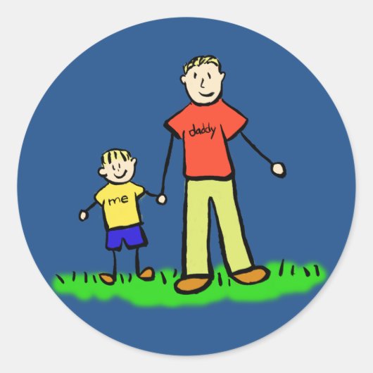 Vader en Zoon Familiekarakters Aangepaste stickers (Voorkant)