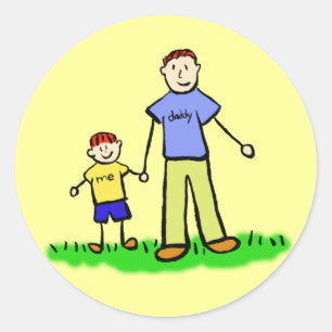 Vader en Zoon Familiekarakters Aangepaste stickers