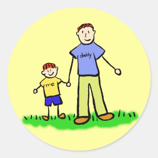 Vader en Zoon Familiekarakters Aangepaste stickers (Voorkant)
