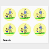 Vader en Zoon Familiekarakters Aangepaste stickers (Vel)
