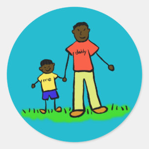 Vader- en Zoon-familiekarakters Ronde Sticker