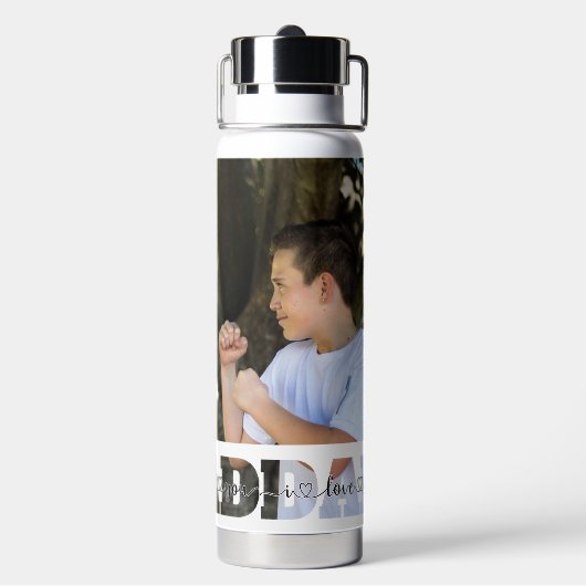 Vader en zoon foto bespaart ik van je vader Quote Waterfles (Achterkant)