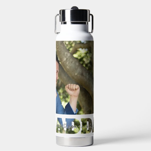 Vader en zoon foto bespaart ik van je vader Quote Waterfles (Voorkant)