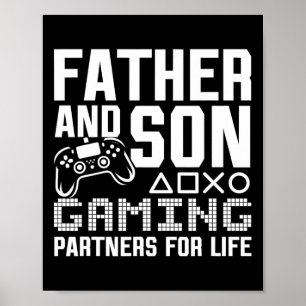 Vader en zoon gaming partners voor het leven grapp poster