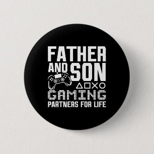 Vader en zoon gaming partners voor het leven grapp ronde button 5,7 cm