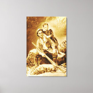 vader en zoon, gevlekt Canvas Afdruk