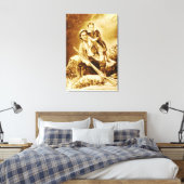 vader en zoon, gevlekt Canvas Afdruk (Insitu (Slaapkamer))