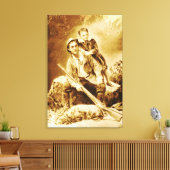 vader en zoon, gevlekt Canvas Afdruk (Insitu (Woonkamer))
