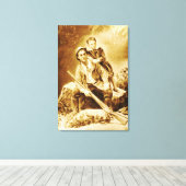 vader en zoon, gevlekt Canvas Afdruk (Insitu (Houten vloer))