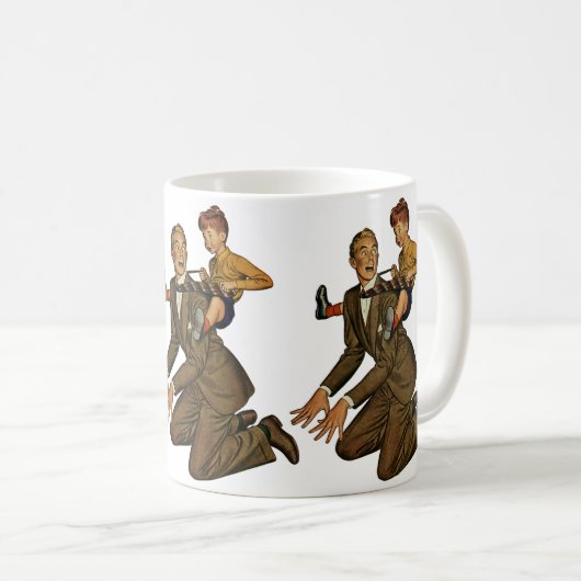  vader en zoon, grappig, Gekke Vaderdag Koffiemok (Voorkant rechts)