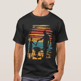 vader en zoon grillen BBQ vintage T-shirt