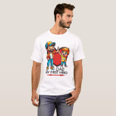Vader en zoon High Five Schattigee familie binding T-shirt (Voorkant volledig)