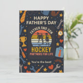  vader en zoon hockeypartners voor het leven kaart (Staand voorkant)