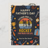 vader en zoon hockeypartners voor het leven kaart (Voorkant / Achterkant)