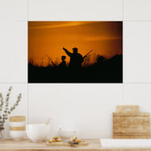 Vader en zoon jagen poster (Keuken)
