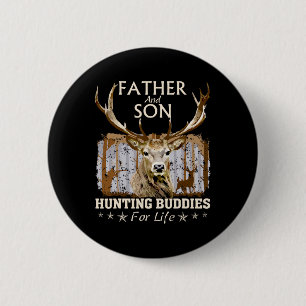 Vader en zoon jagen vrienden voor het leven Hunter Ronde Button 5,7 Cm