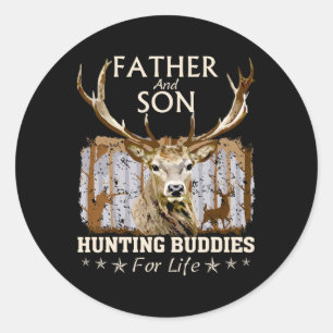 Vader en zoon jagen vrienden voor het leven Hunter Ronde Sticker