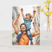 Vader en zoon kaart (Gele Bloem)