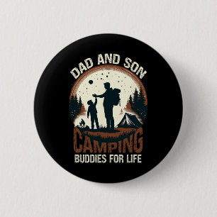 Vader en zoon kampeer maatjes voor het leven - Kam Ronde Button 5,7 Cm