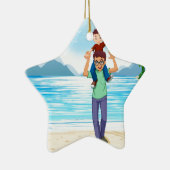 Vader en zoon keramisch ornament (Rechts)