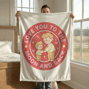 Vader en Zoon Knuffeldekbed van fleece Deken