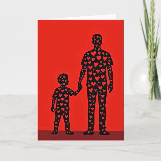 Vader En Zoon Liefde Hartjes Kaart (Voorkant)