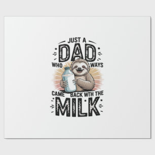 vader en zoon met melk luiaard grafisch ontwerp-01 cadeaupapier