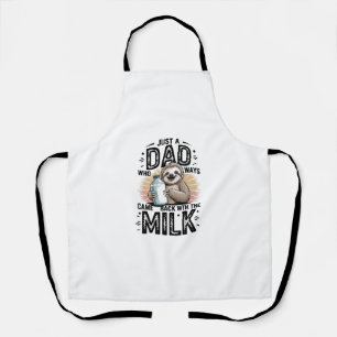vader en zoon met melk luiaard grafisch ontwerp-01 schort
