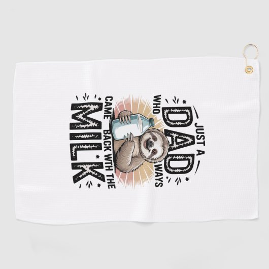 Vader en zoon met melkluiaard Grafisch Ontwerp-01 Golfhanddoek (Horizontaal)