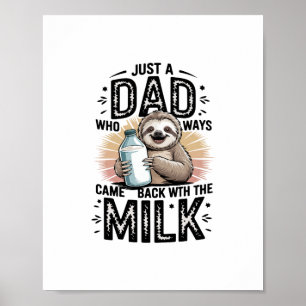 Vader en zoon met melkluiaard Grafisch Ontwerp-01 Poster