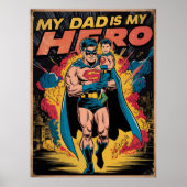 Vader en Zoon Mijn Vader is mijn Held Poster (Voorkant)