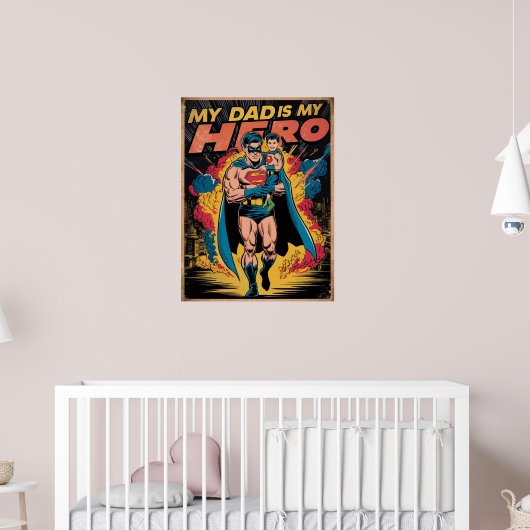Vader en Zoon Mijn Vader is mijn Held Poster (Kinderkamer 2)