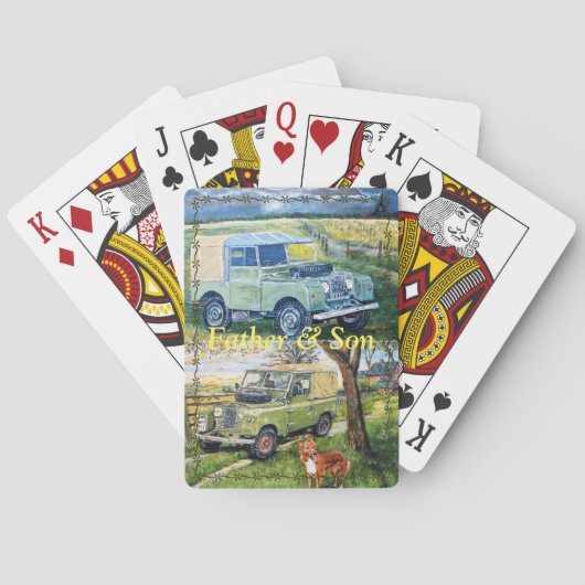 Vader en zoon pokerkaarten (Achterkant)