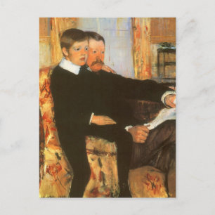 vader en zoon portret van Mary Cassatt Briefkaart