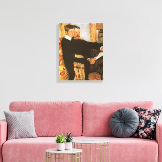 vader en zoon portret van Mary Cassatt Canvas Afdruk (Insitu (Woonkamer))