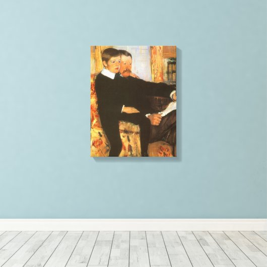 vader en zoon portret van Mary Cassatt Canvas Afdruk (Insitu (Houten vloer))