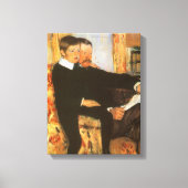 vader en zoon portret van Mary Cassatt Canvas Afdruk (Voorkant)